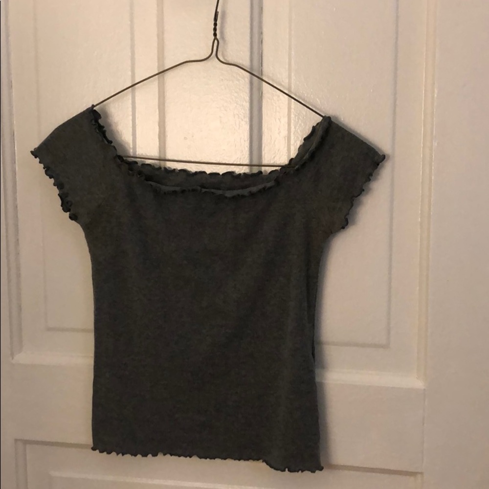 Holister- grey off the shoulder top